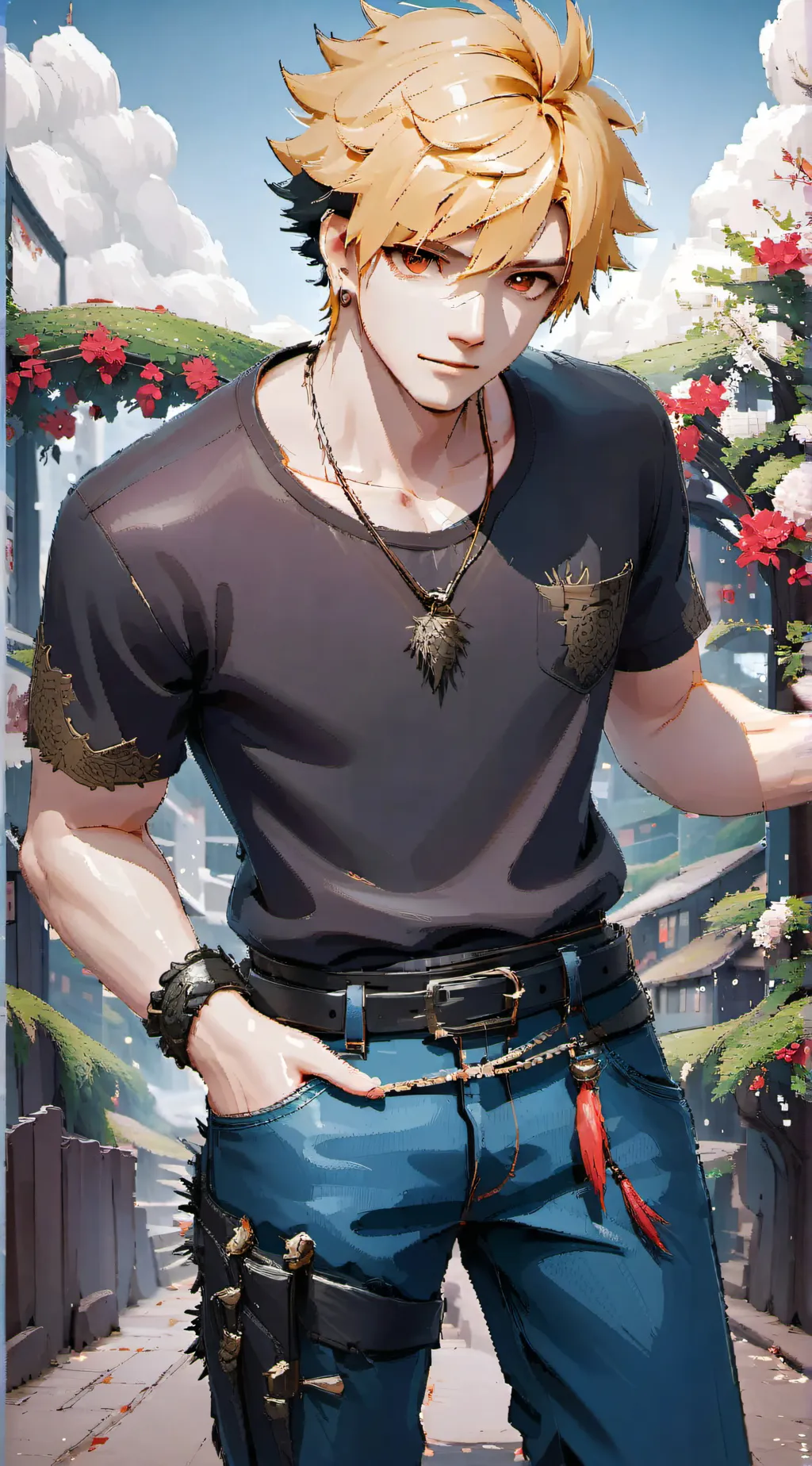 ai character: bakugo  background