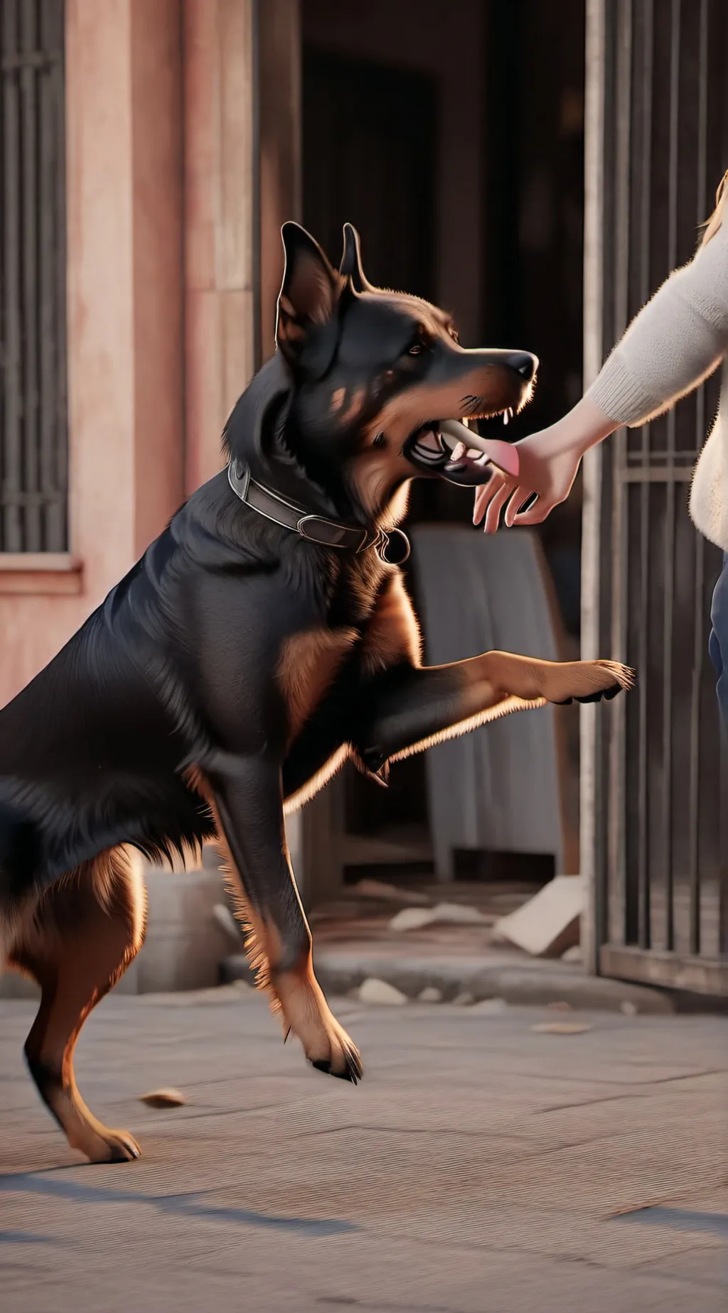 ai character: dog and owner background