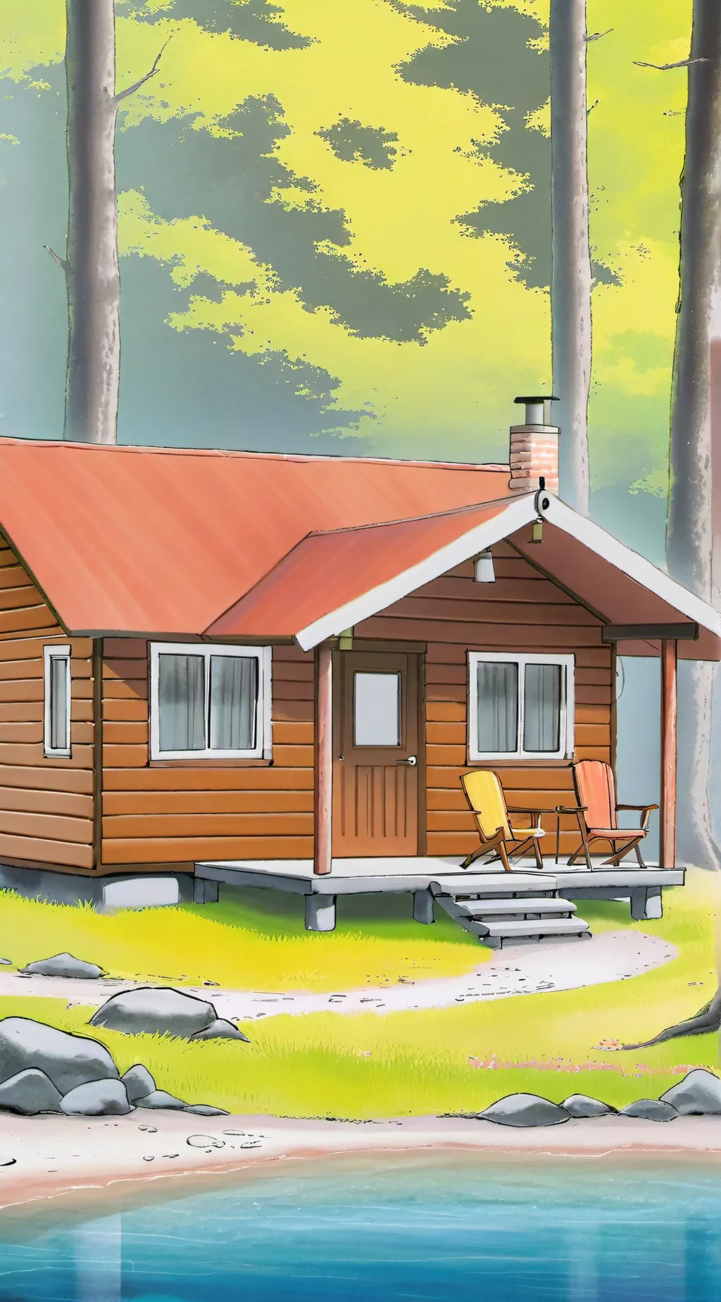 ai character: camping horror background