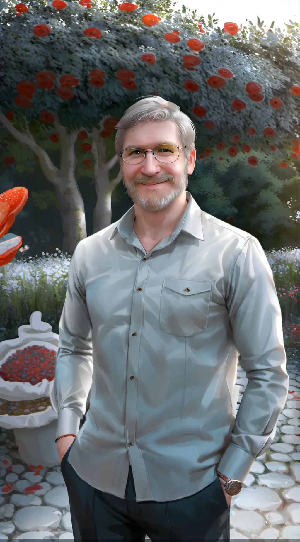 ai character: Steve wallis  background