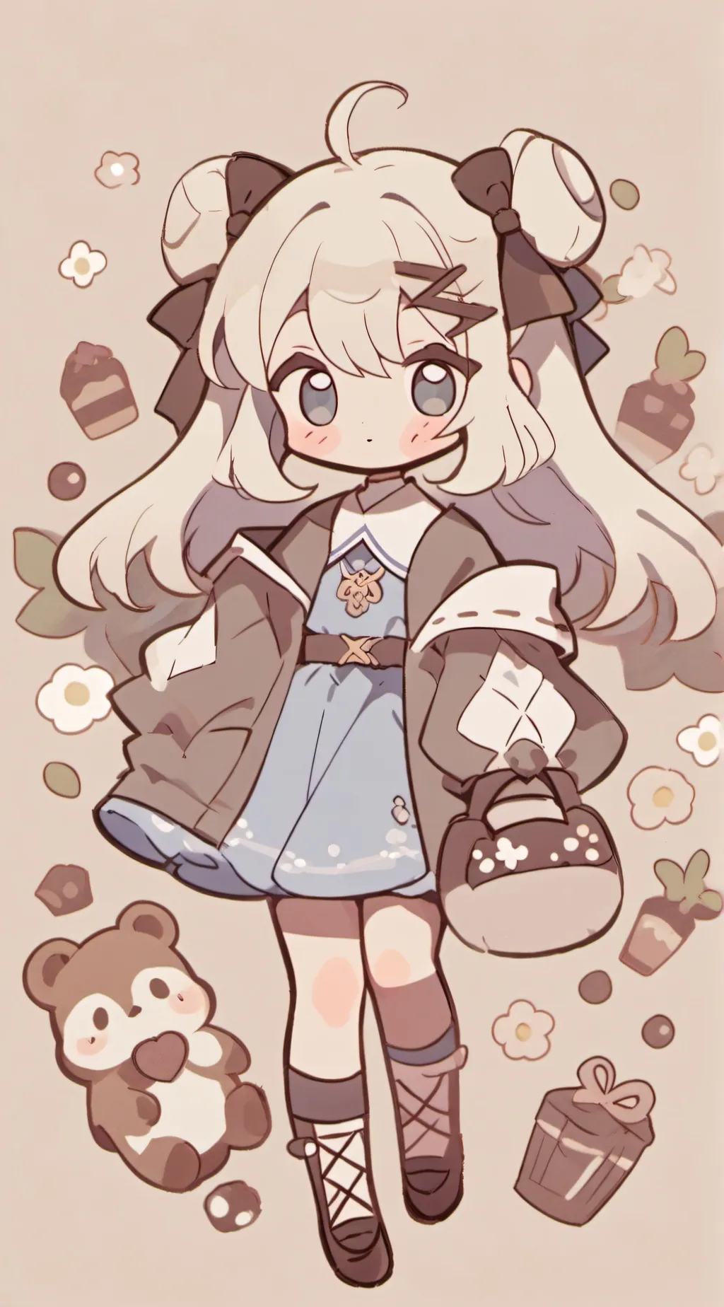 ai character: Chibi art background