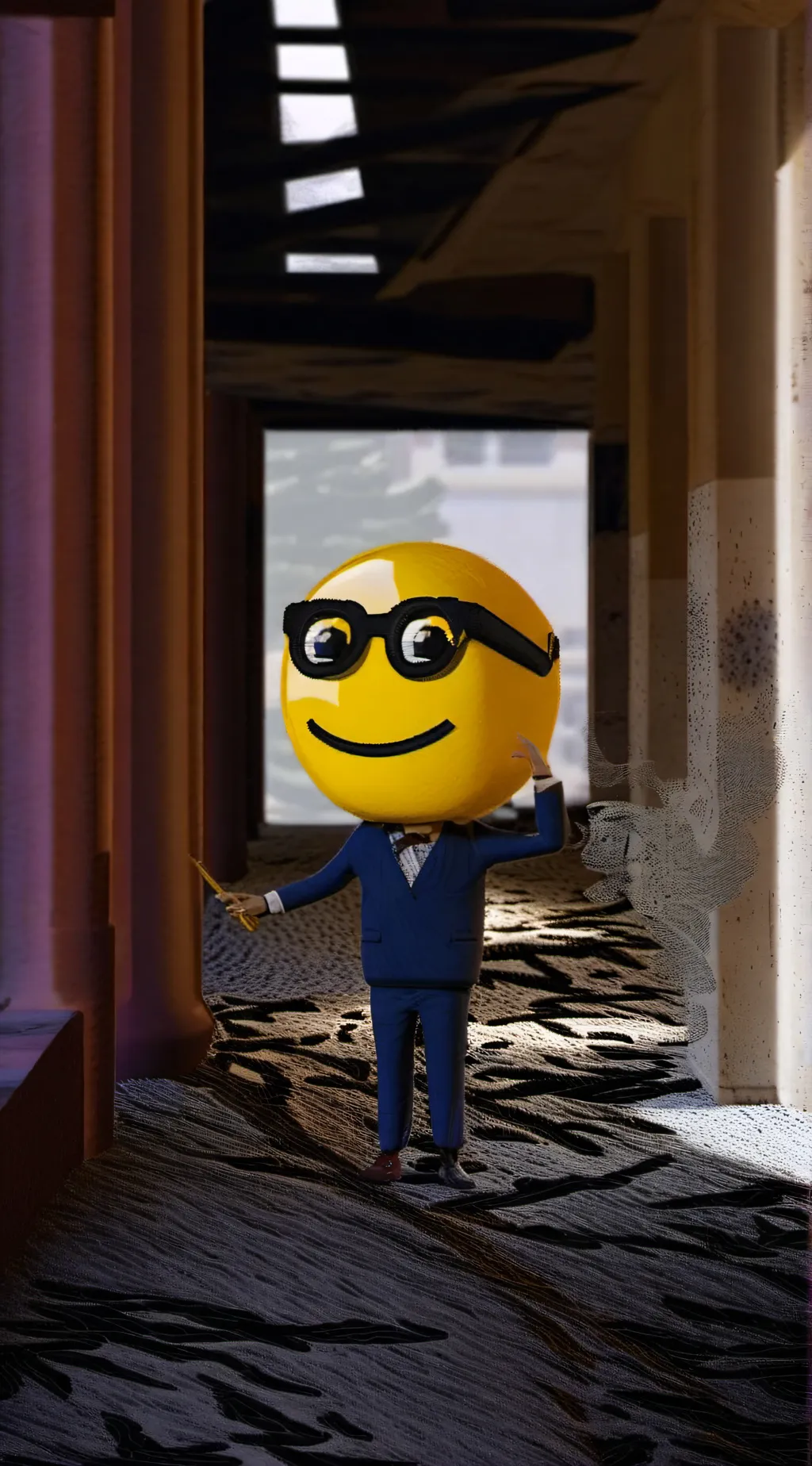 ai character: buisness yelow guy background