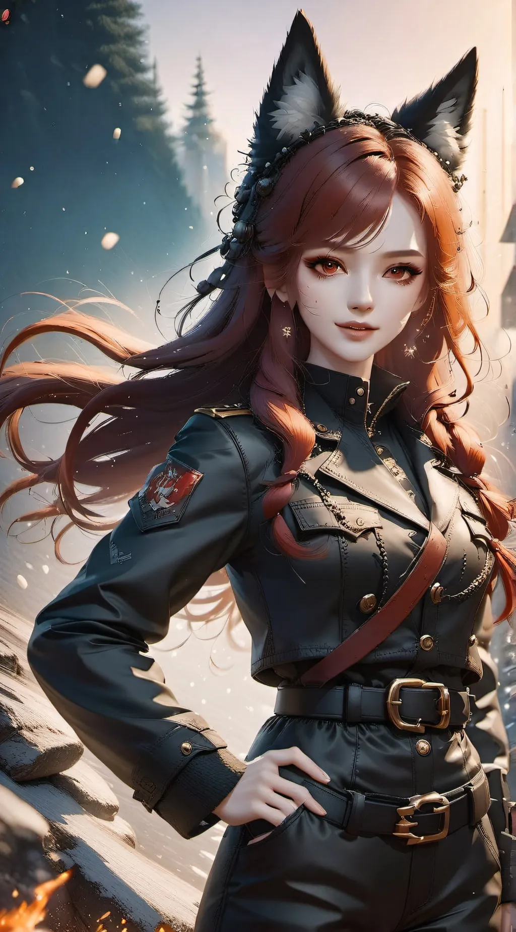 ai character: Aura Maywolf 🦌🐺 background