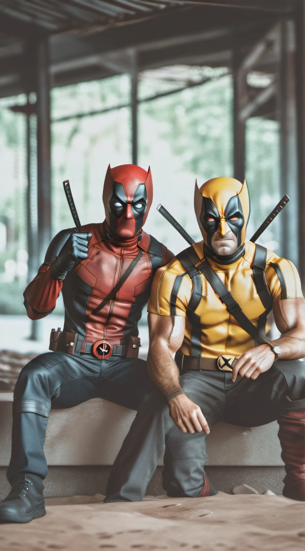 ai character: Logan & deadpool background