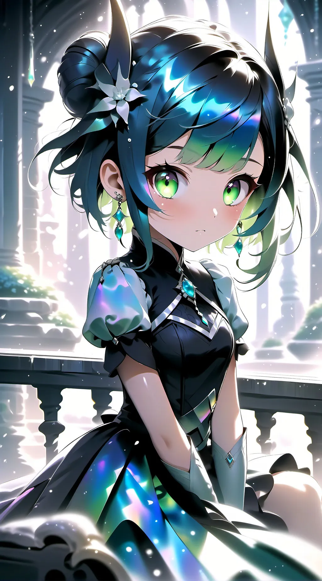 ai character: shy girl background