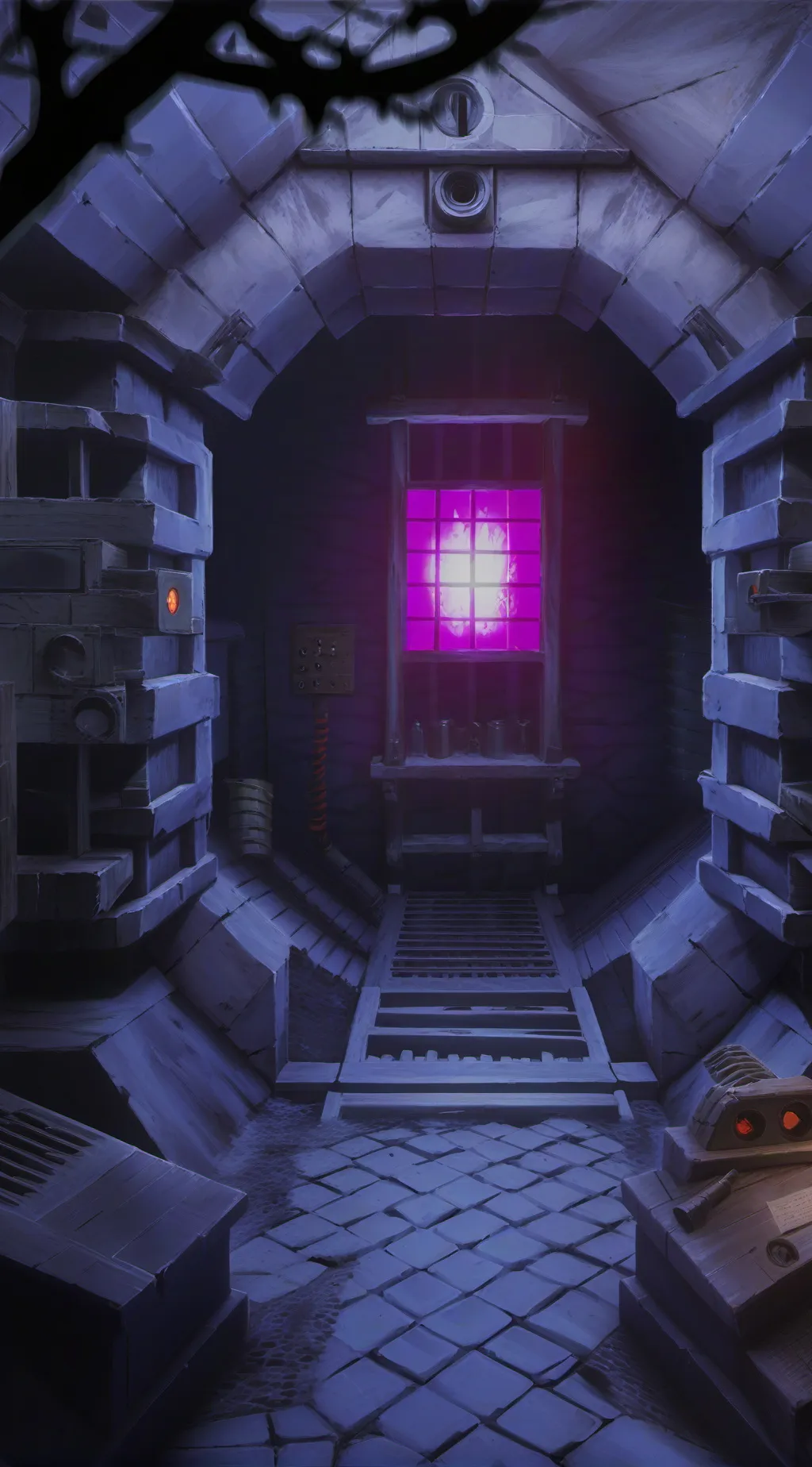 ai character: abandoned lab background