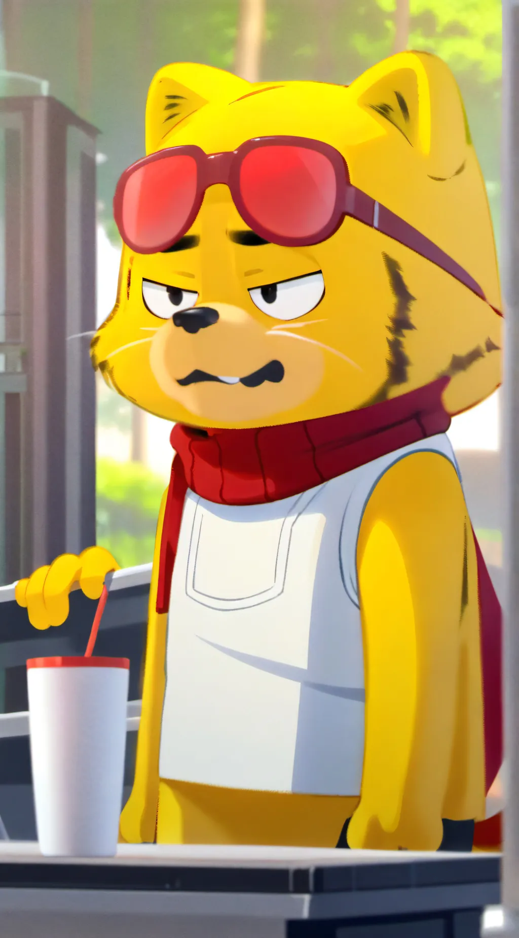 ai character: garfield  background