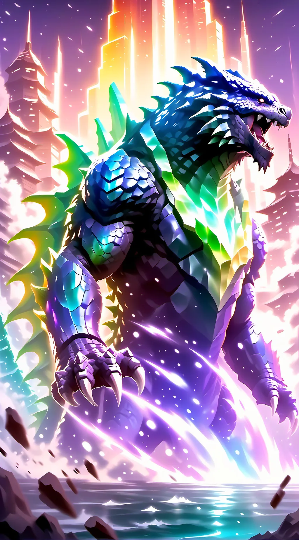 ai character: Godzilla 2024 background