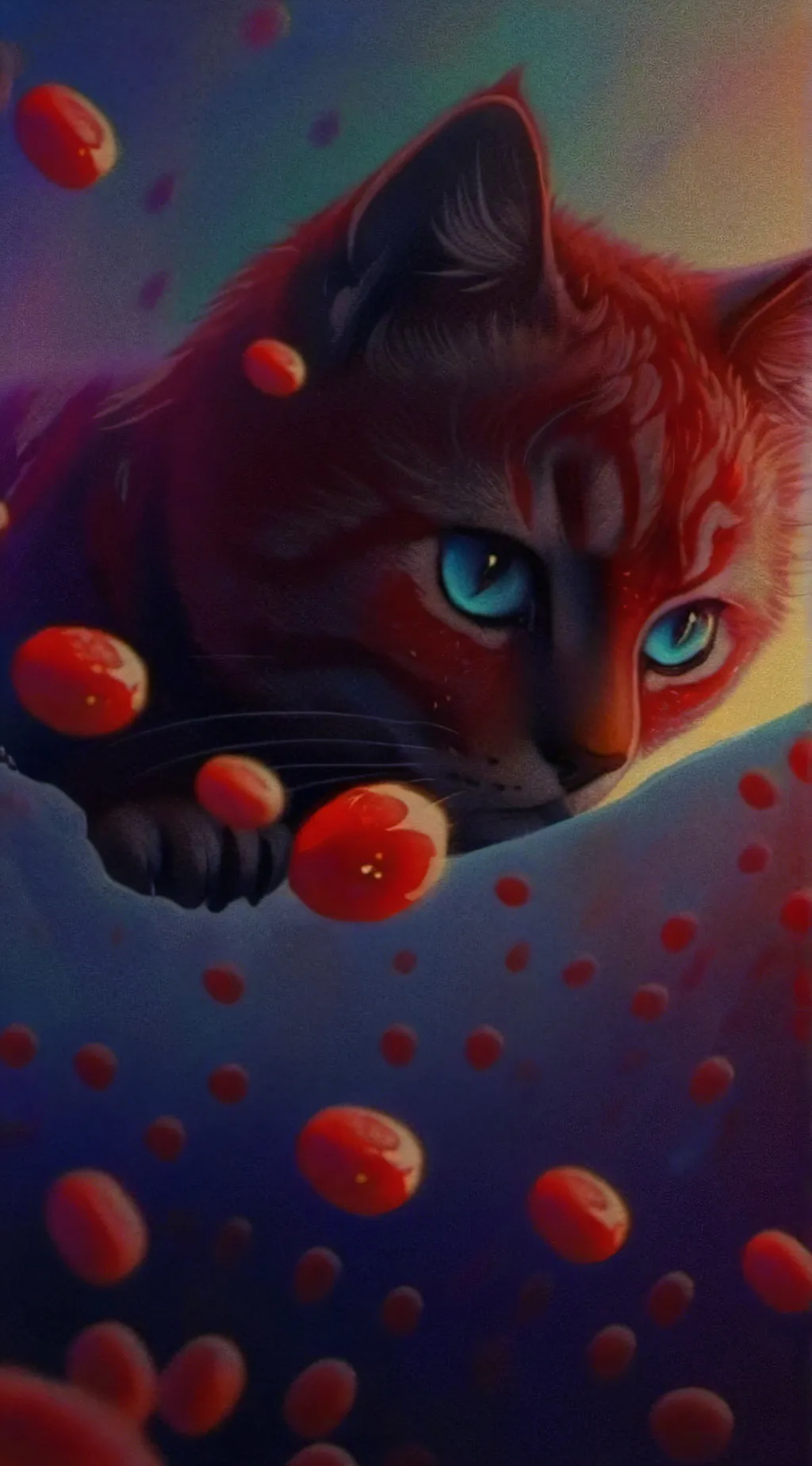 ai character: 🍓cat background