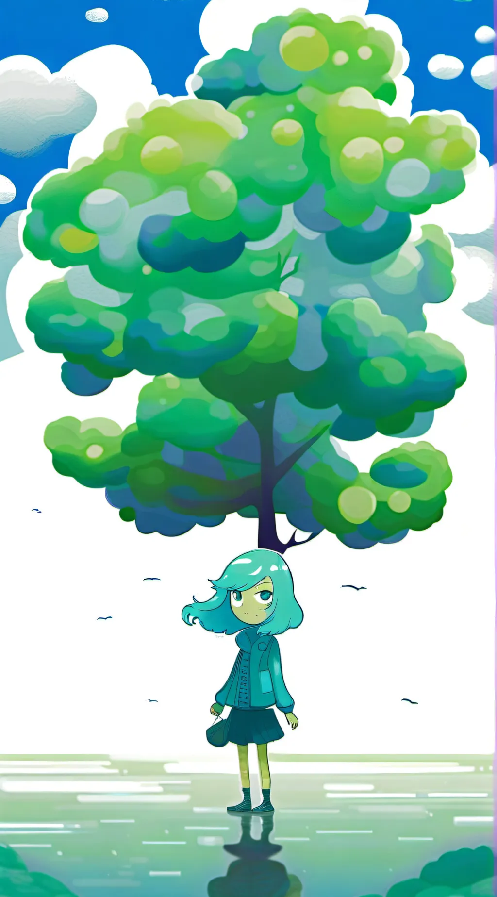 ai character: slime girl background