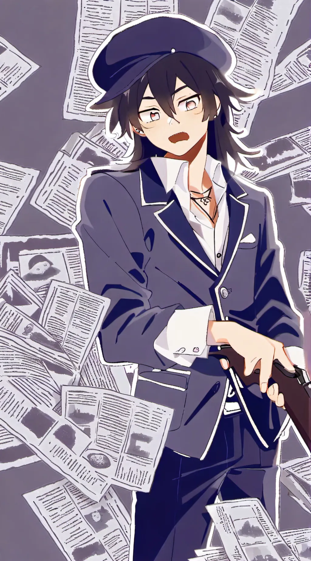 ai character: abbie with a gun background