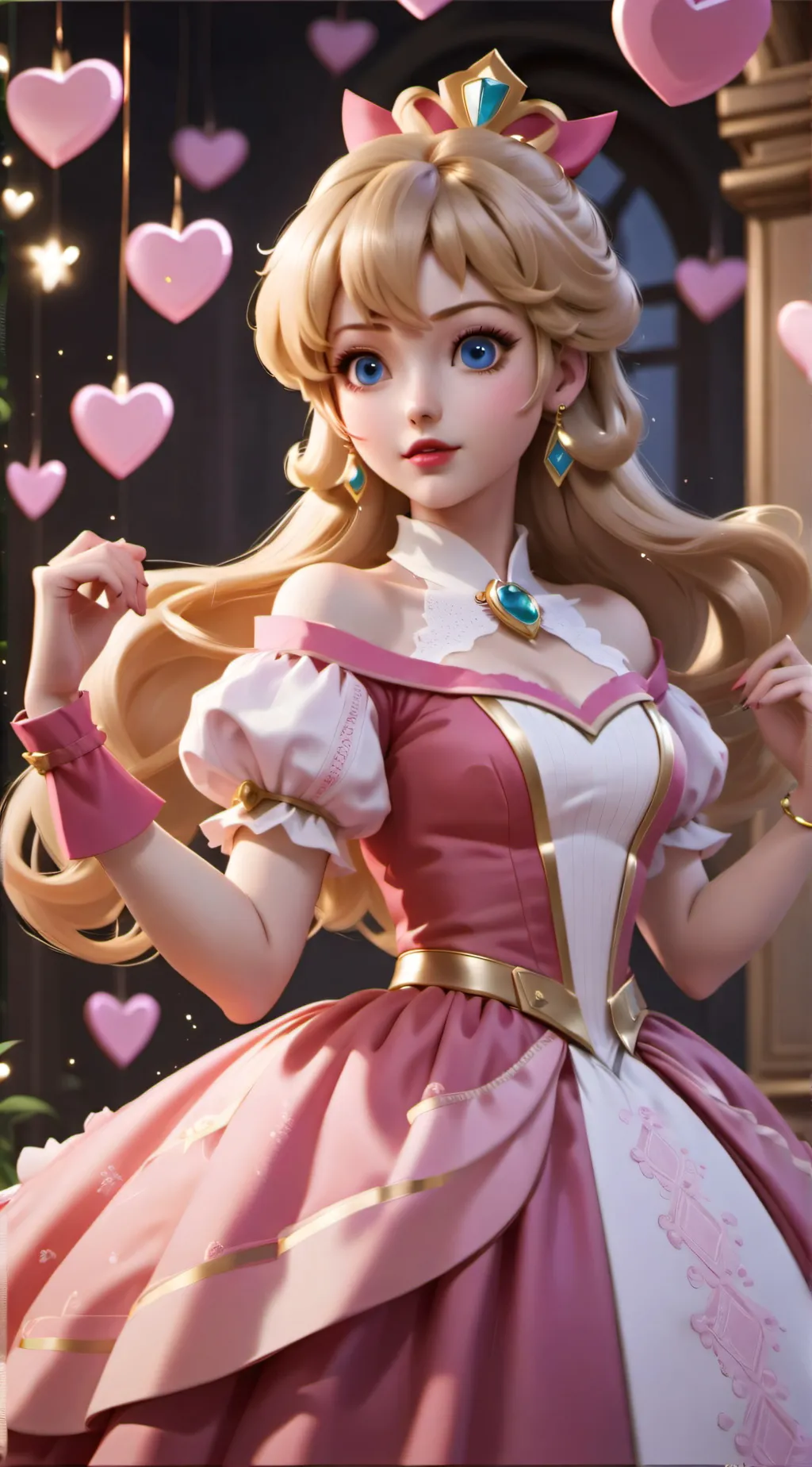ai character: Princess Peach background
