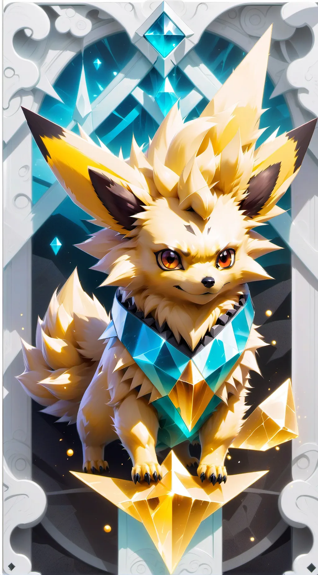 ai character: Jolteon blood moon background