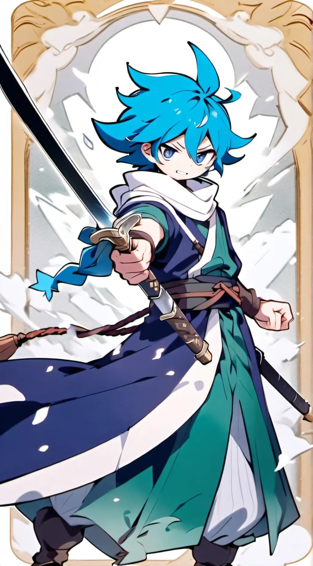 ai character: Frost Thora Flame background