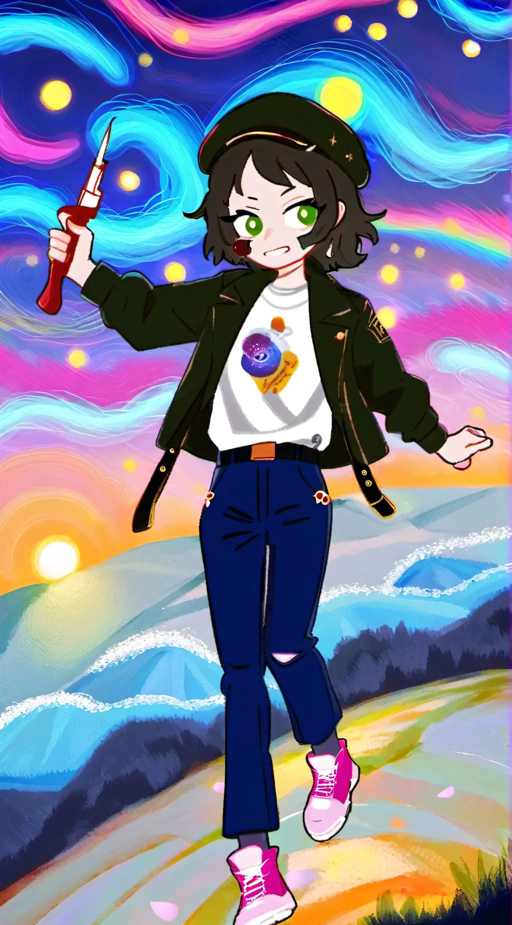 ai character: Kira  background