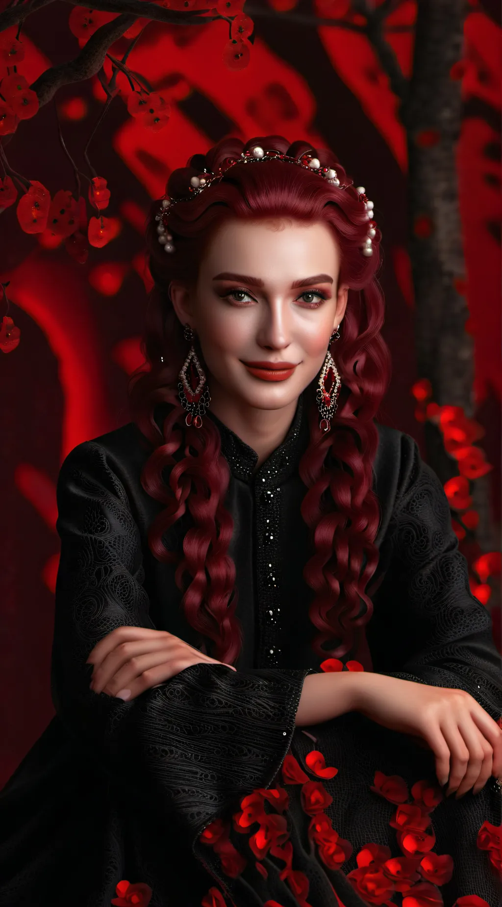 ai character: Red background