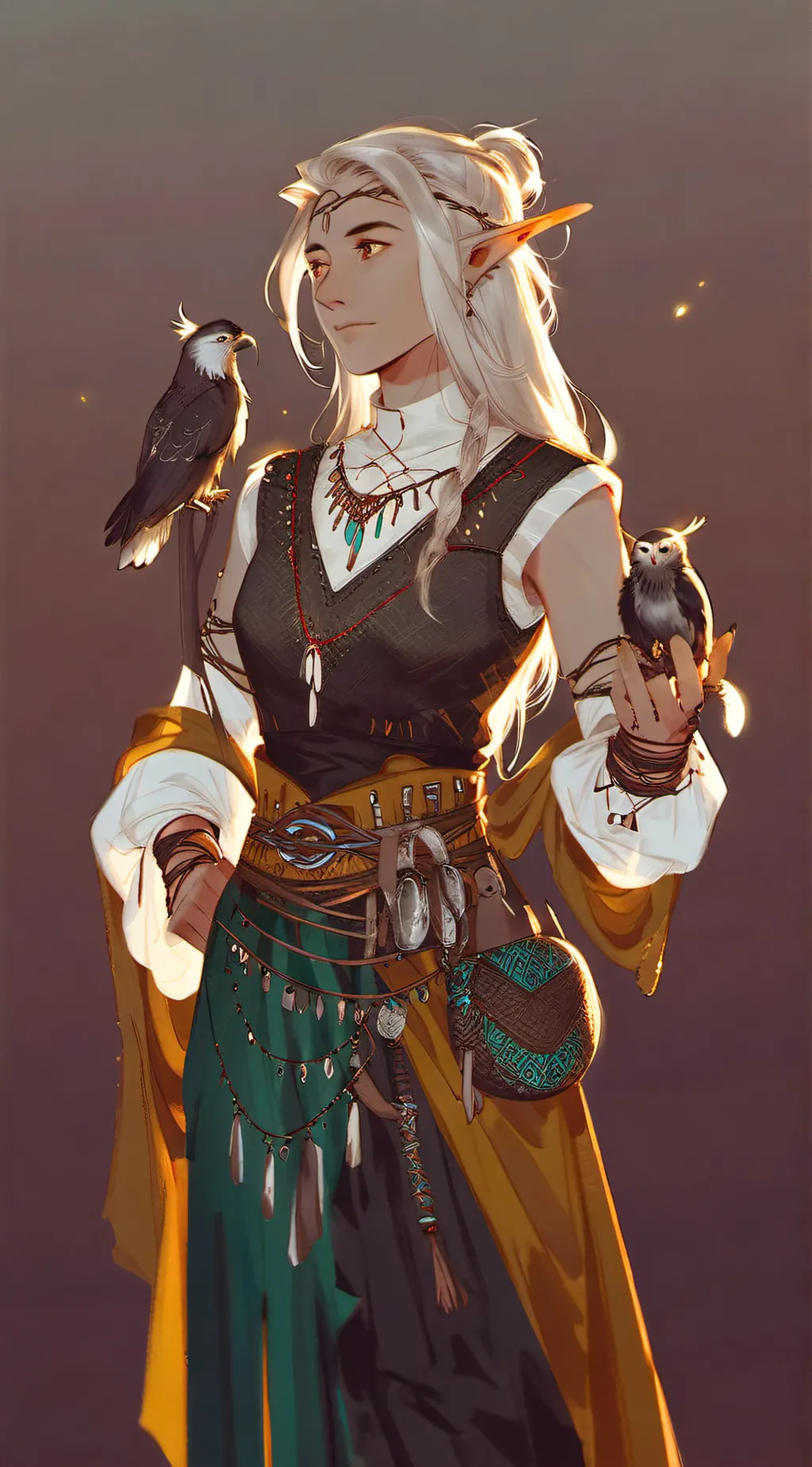 ai character: Dawn-usk background
