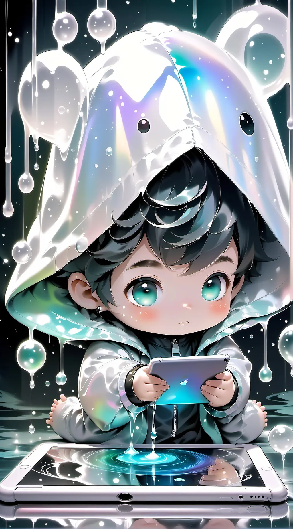 ai character: iPad kid background