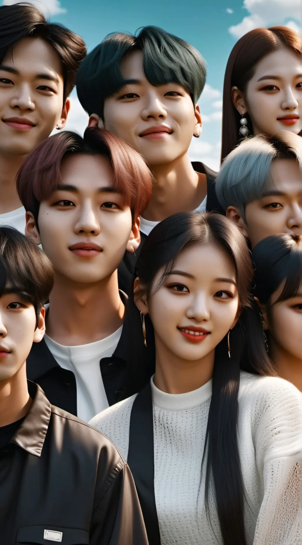 ai character: BLACKPINK and BTS background