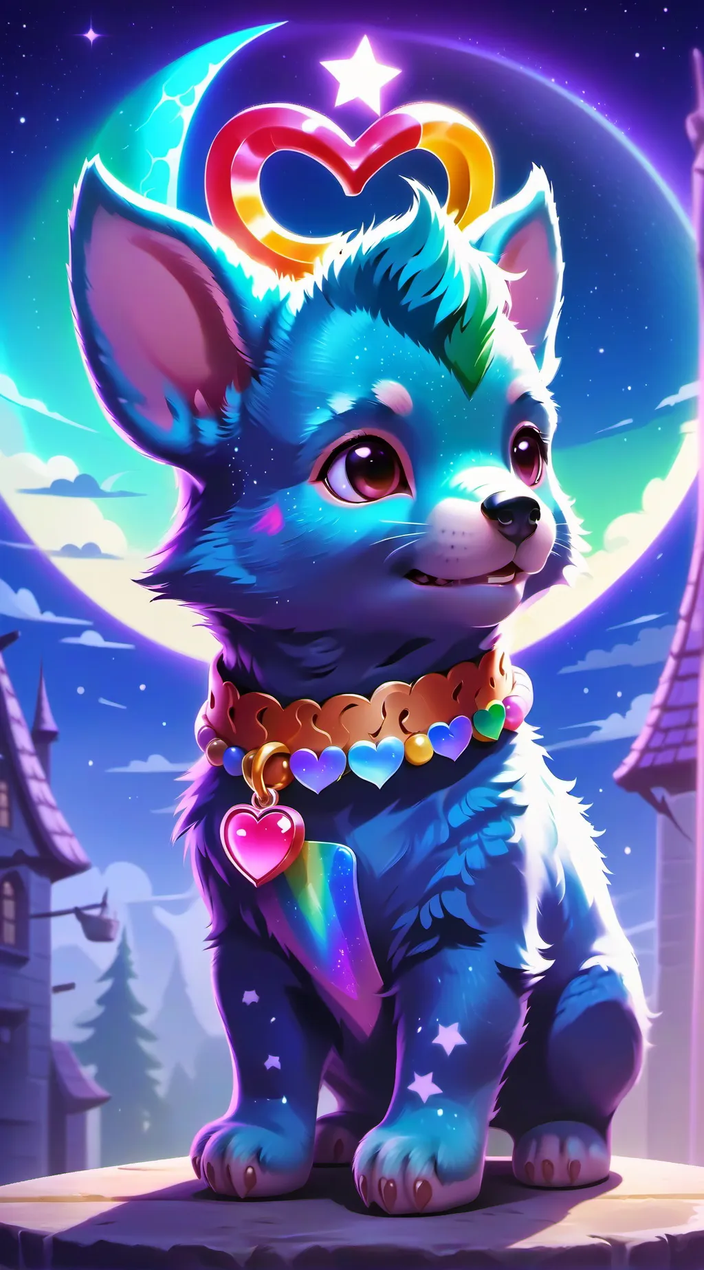 ai character: Smiling critters background