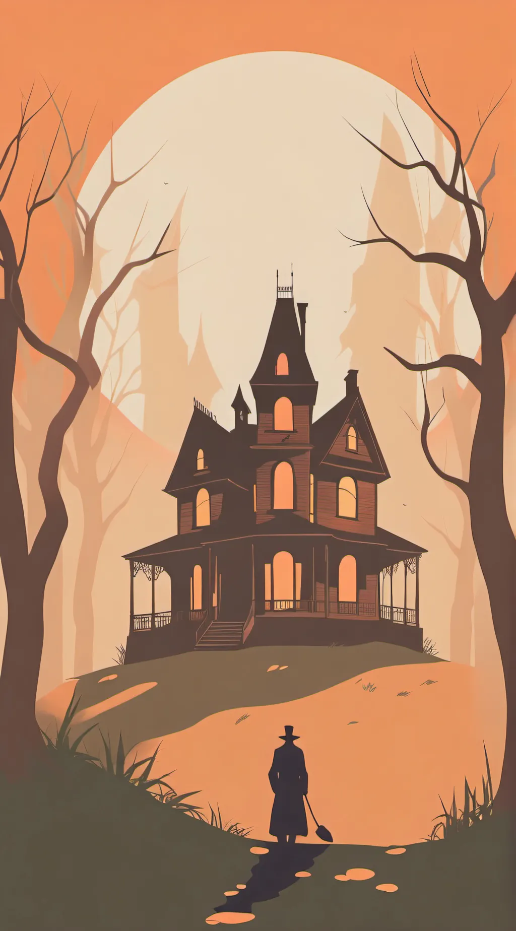 ai character: A sPoOkY hOuSe background