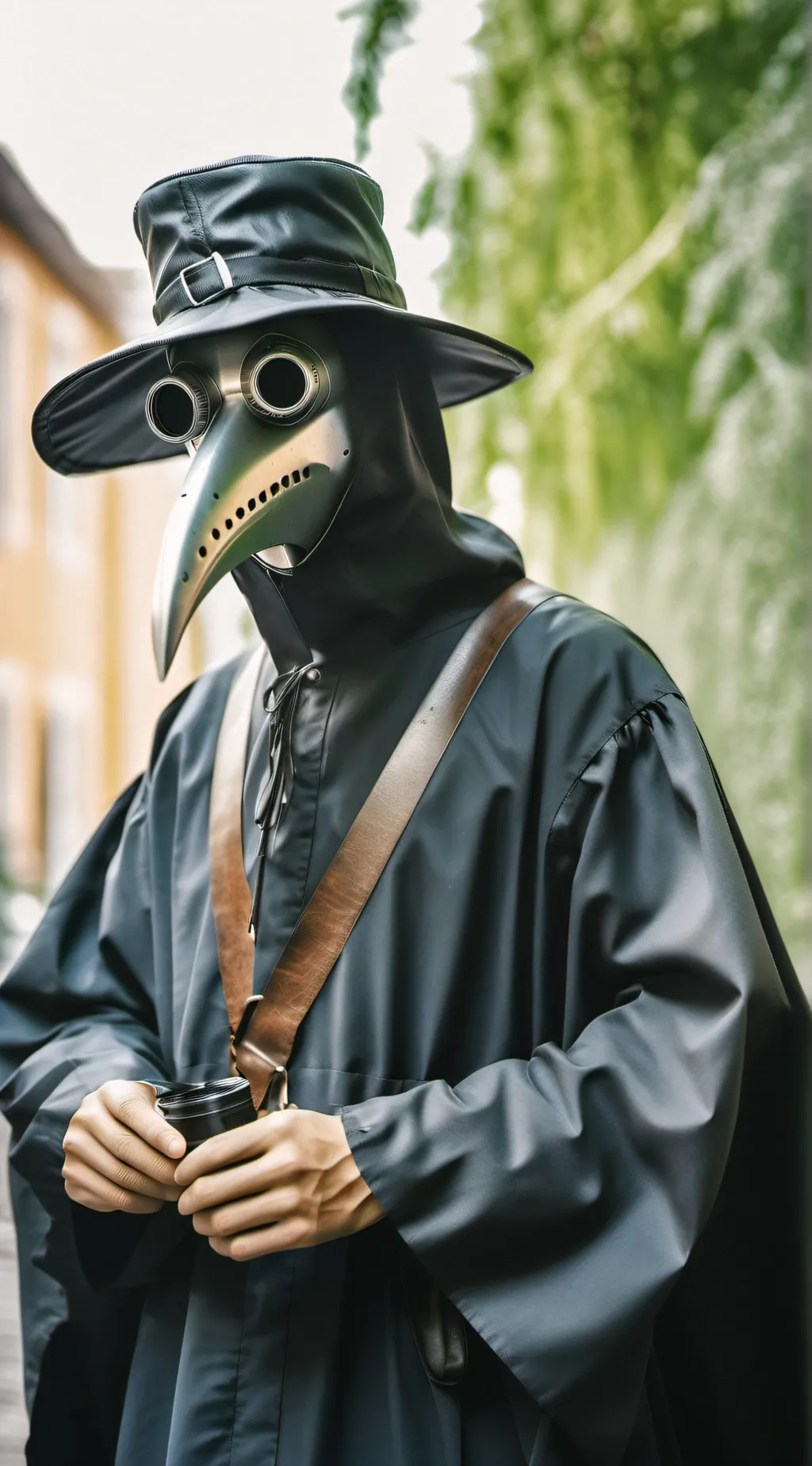 ai character: Plague doctor background