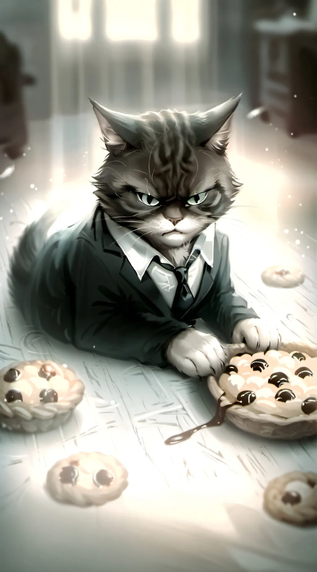 ai character: Angry Cat background