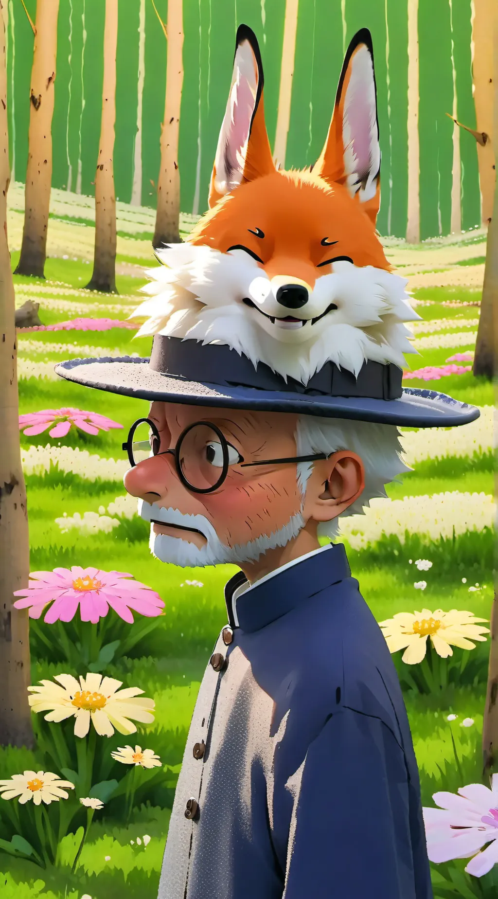 ai character: Brainrot fox background