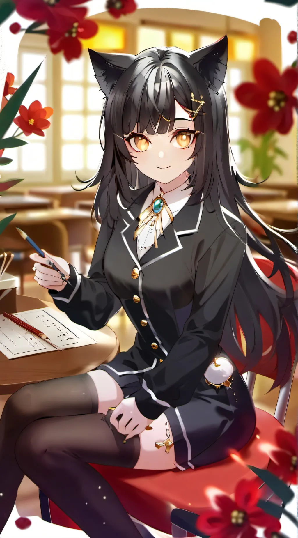 ai character: miss circle background