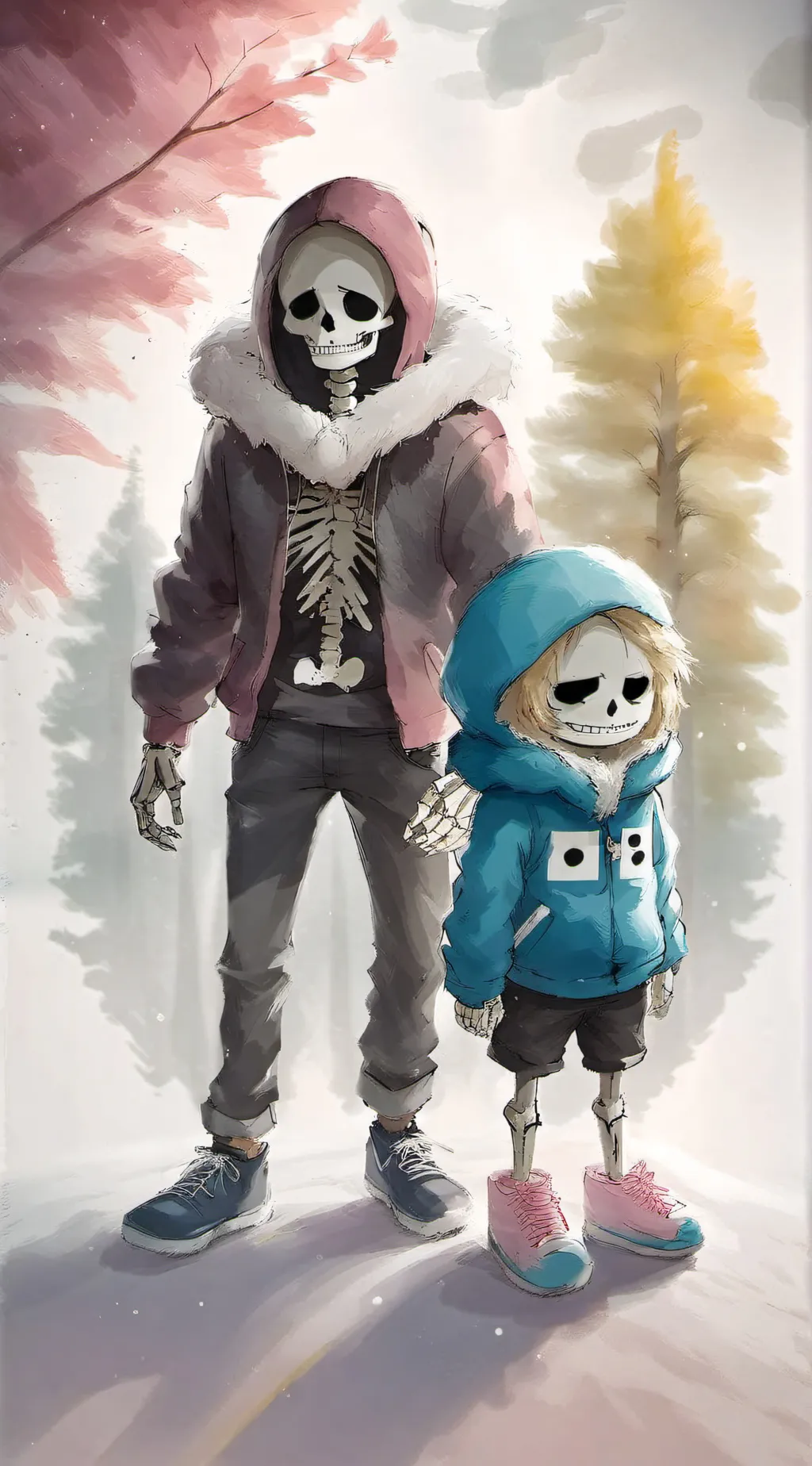 ai character: Sans and papyrus background