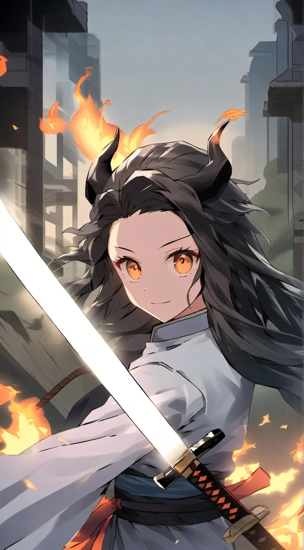 ai character: Demon slayer  background