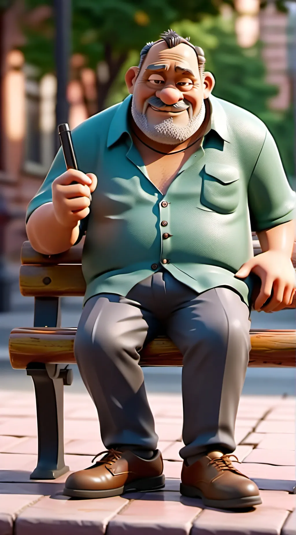 ai character: Logan F A T c lap  background