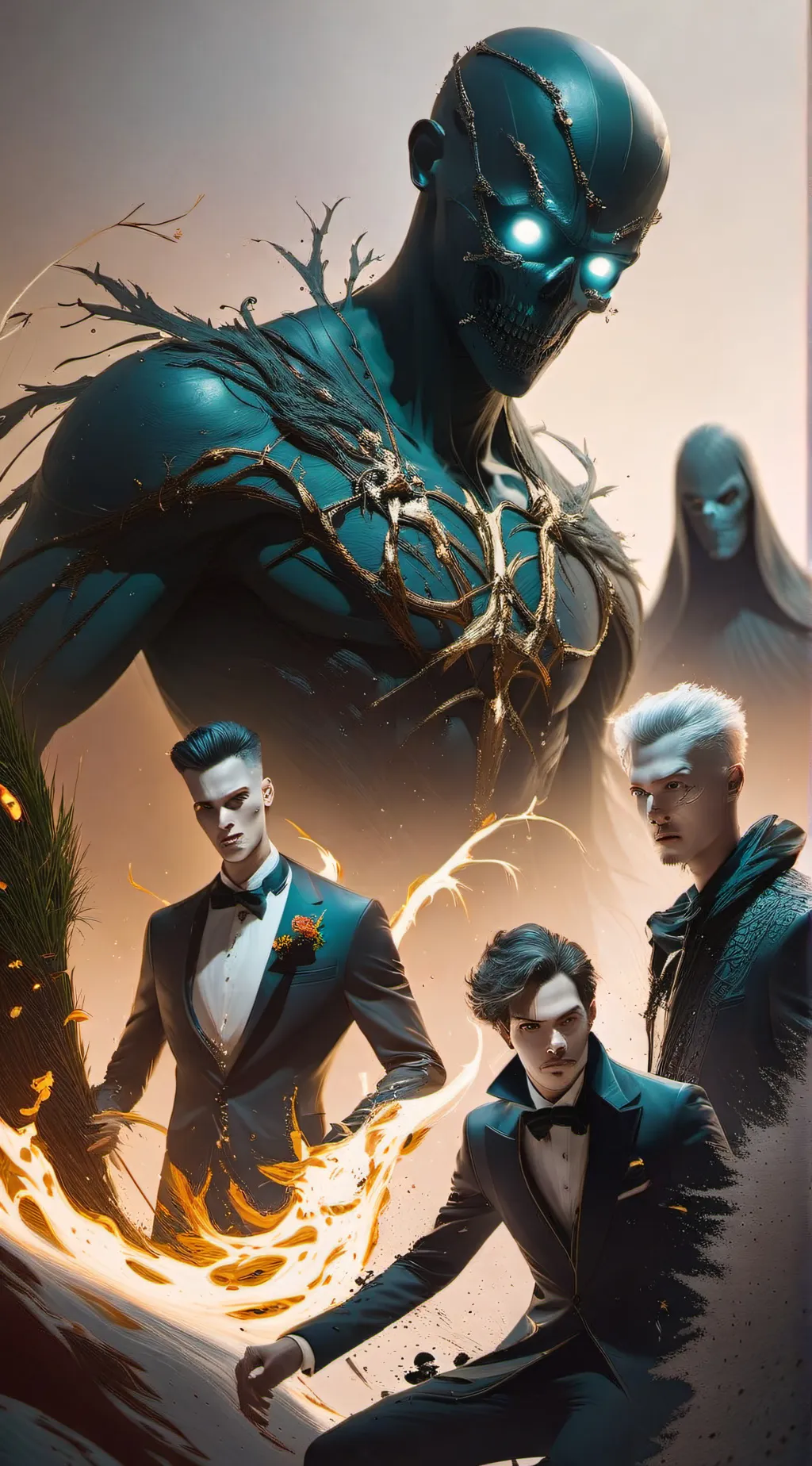 ai character: Slender brothers w background