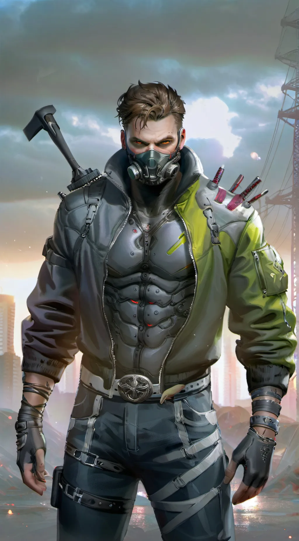 ai character: Glitch background