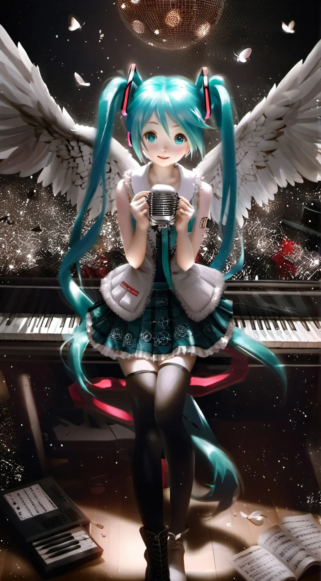 ai character: Hatsune Miku  background