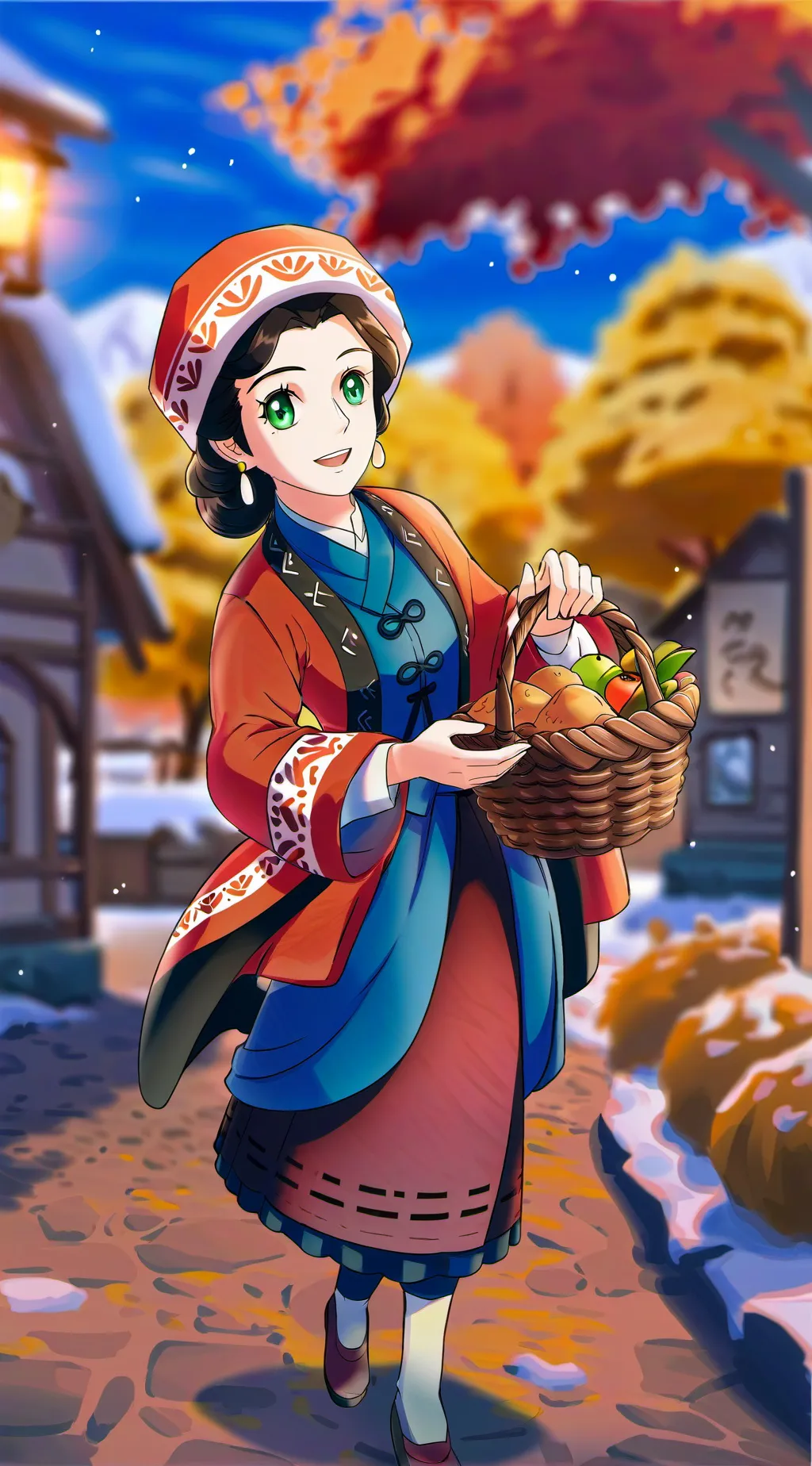 ai character: Autumn background