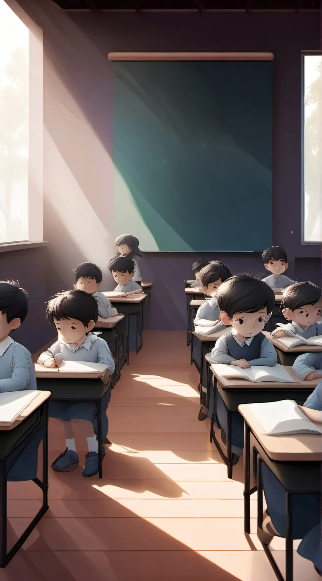 ai character: Class room background