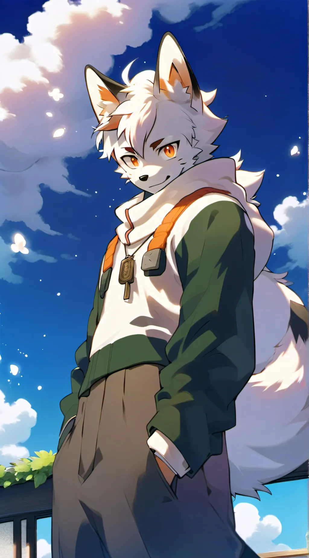 ai character: living fox fursuit background