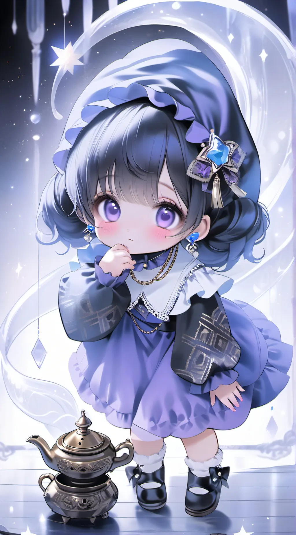 ai character: baby genie background