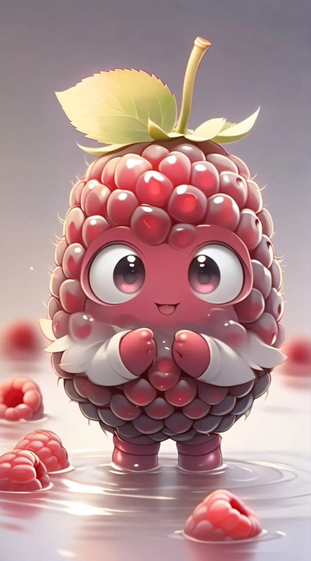 ai character: Razby from bugsnax background