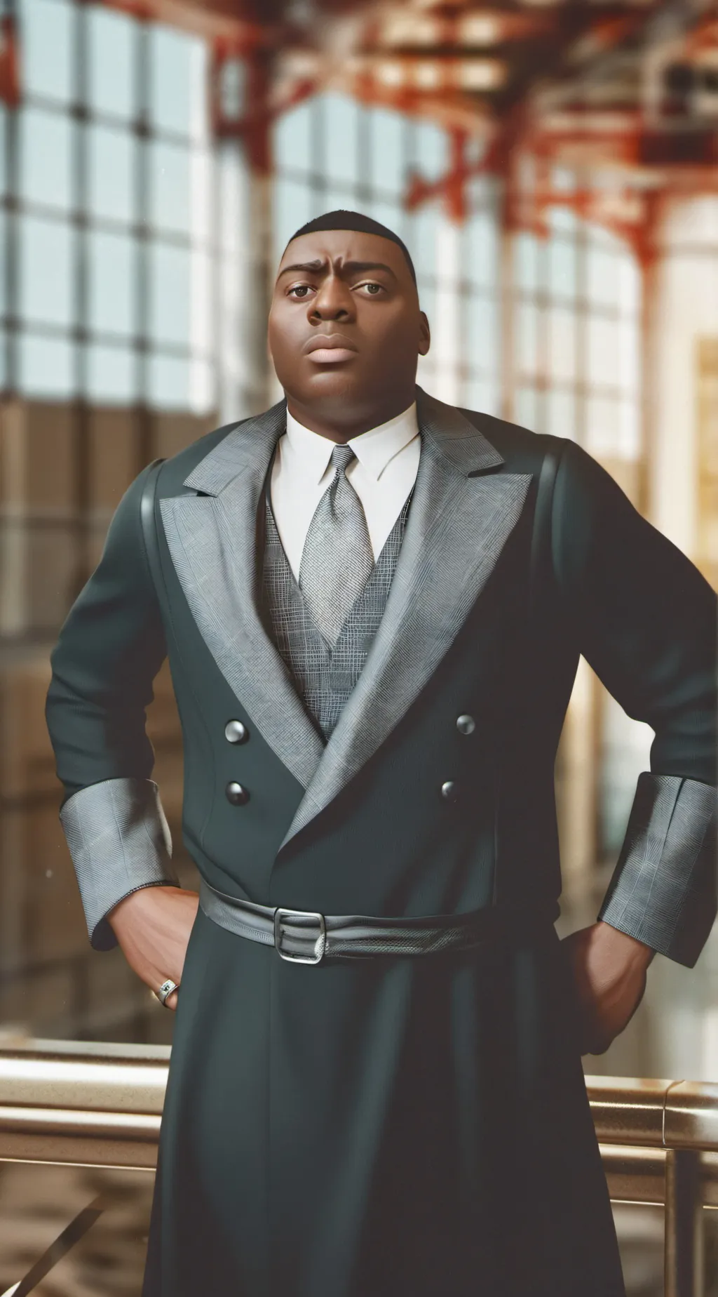 ai character: black gru background