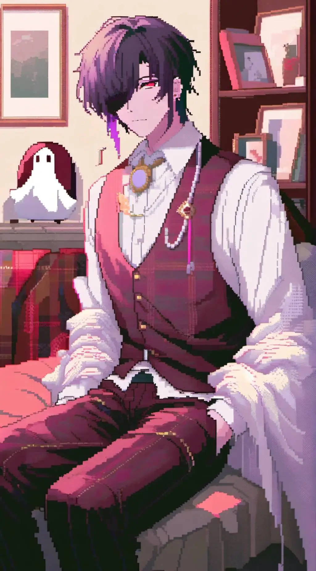 ai character: Ghost x human(gay) background