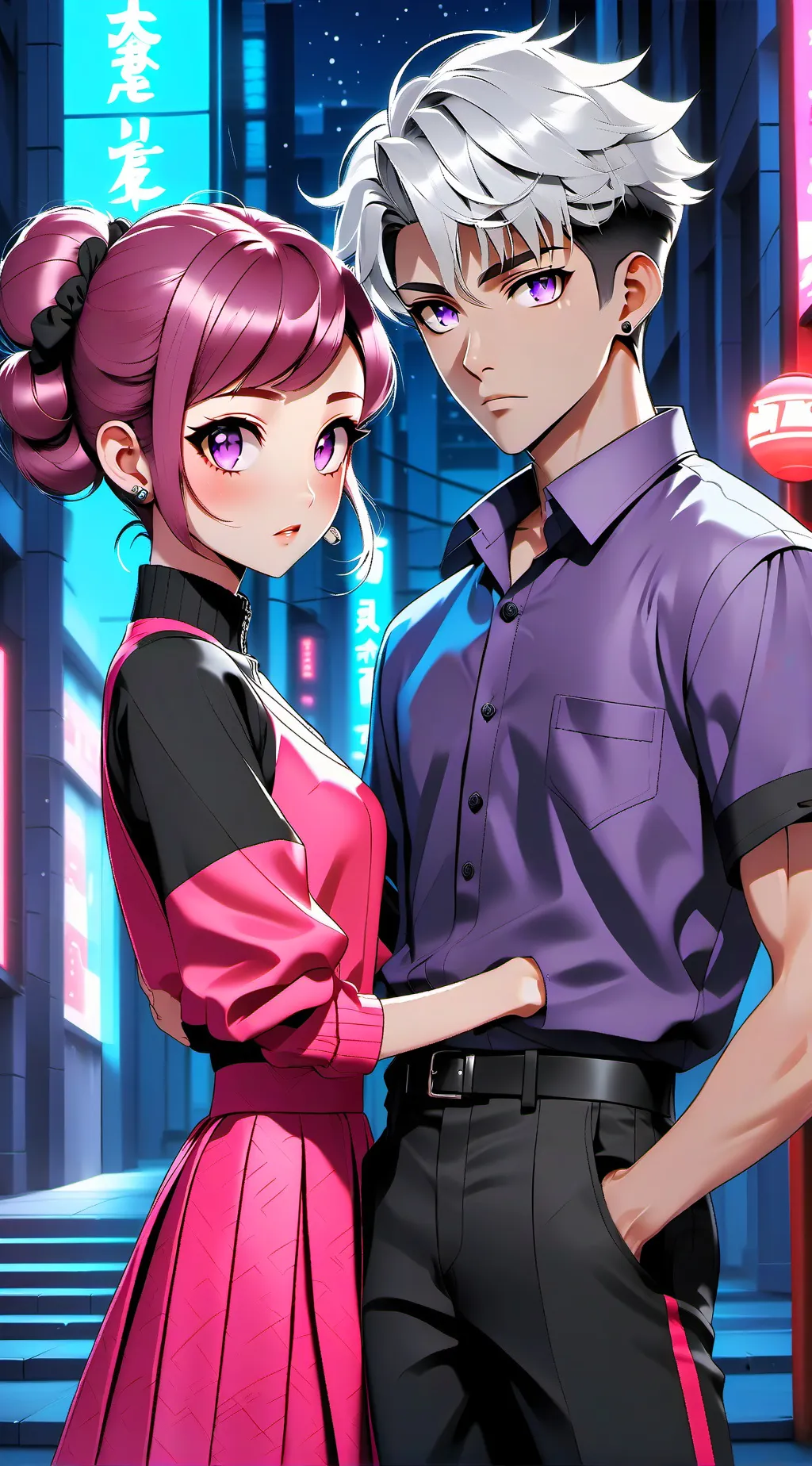 ai character: Mia & Nathan background