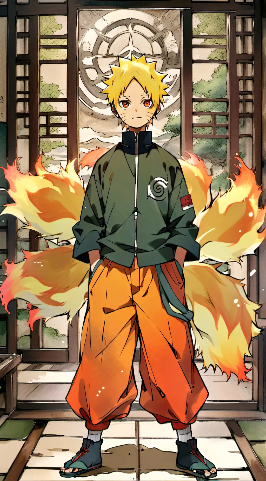 ai character: naruto Usamaki  background