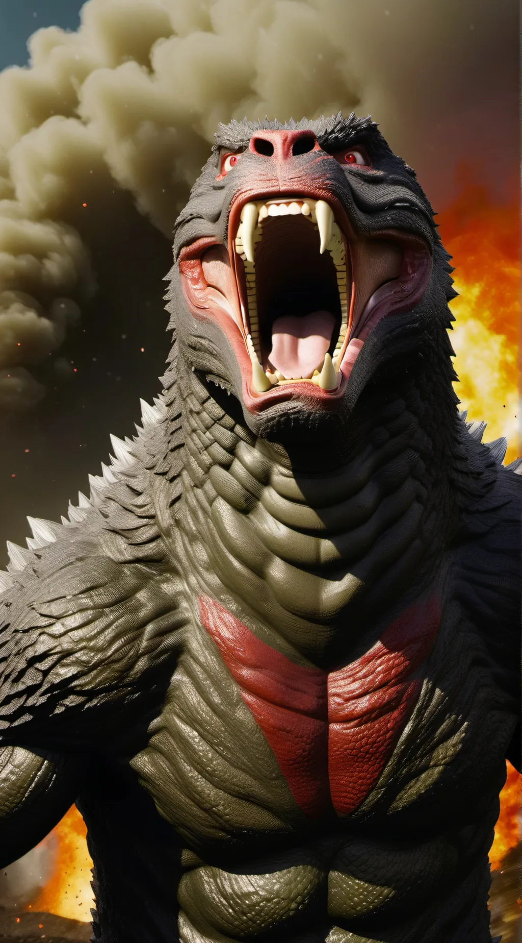 ai character: shin Godzilla background