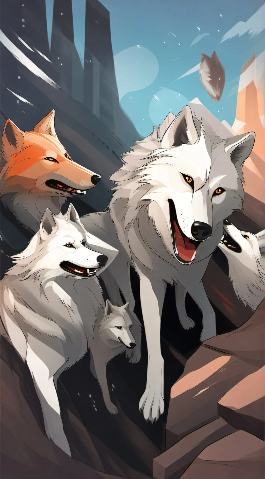 ai character: Mountain pack  background