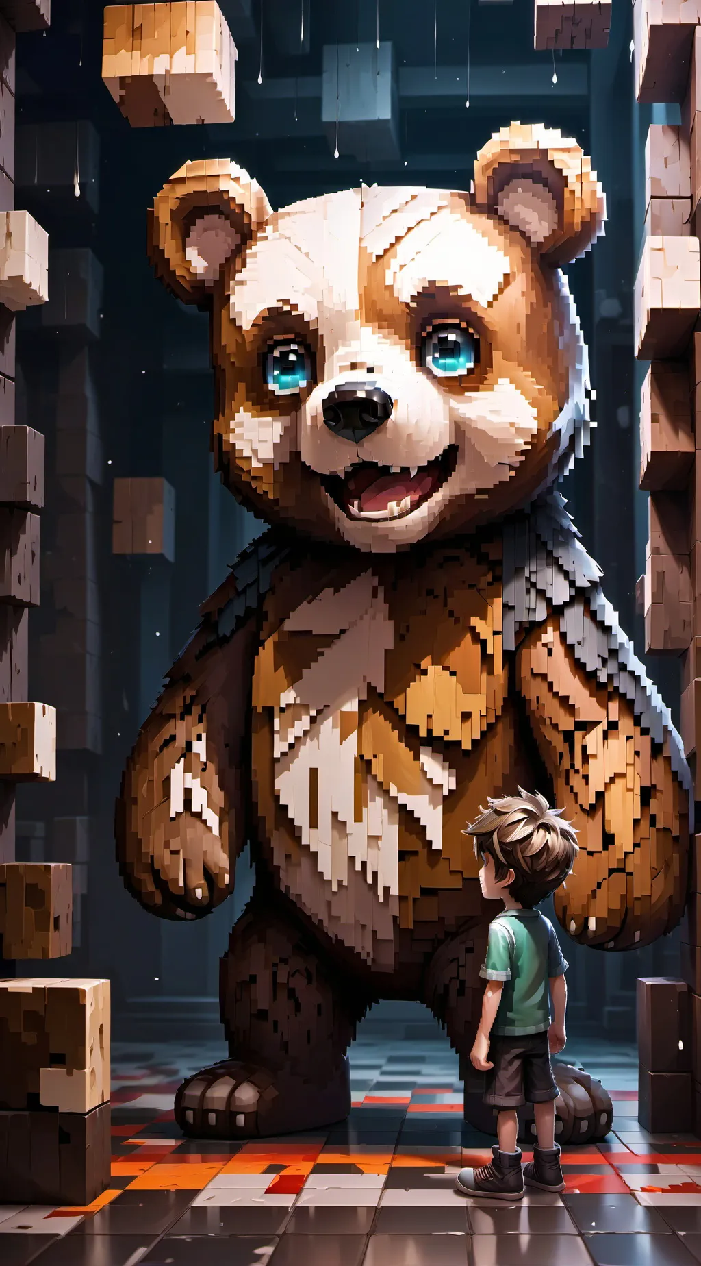 ai character: crying child background