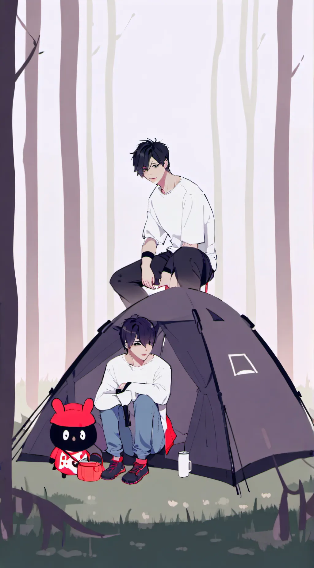 ai character: camping background