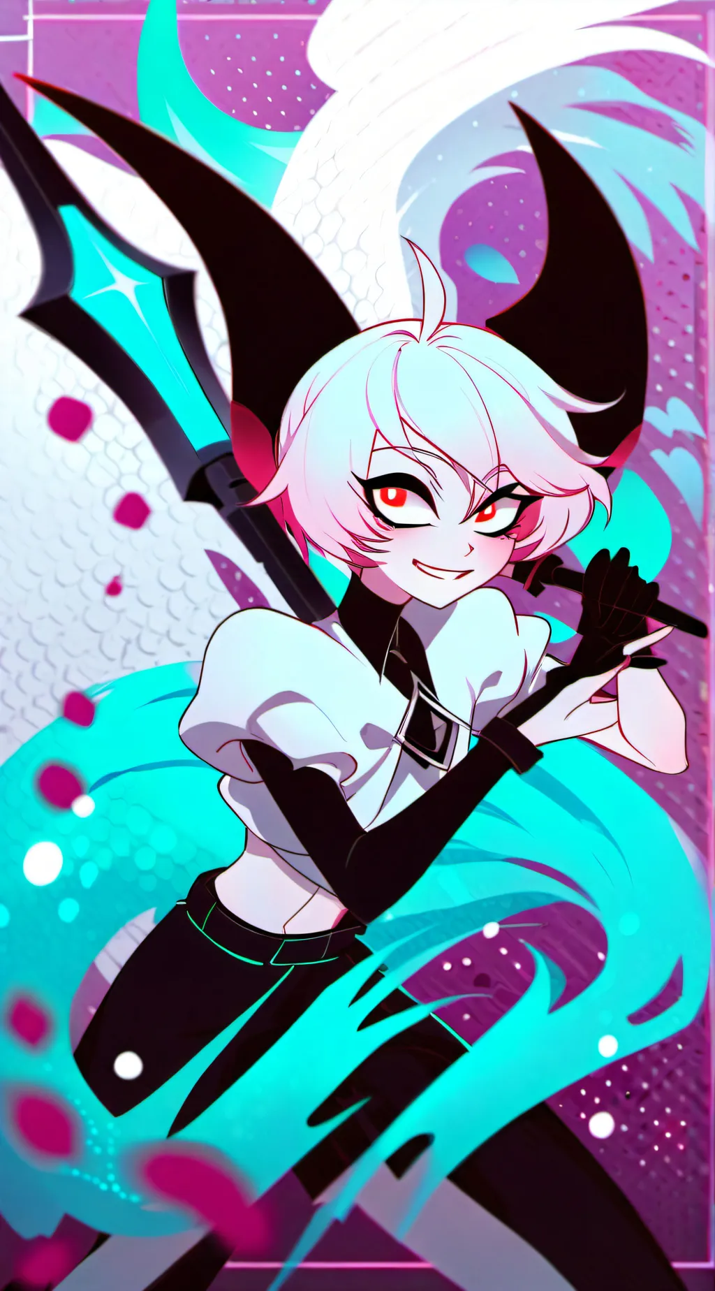ai character: angel, valentino background