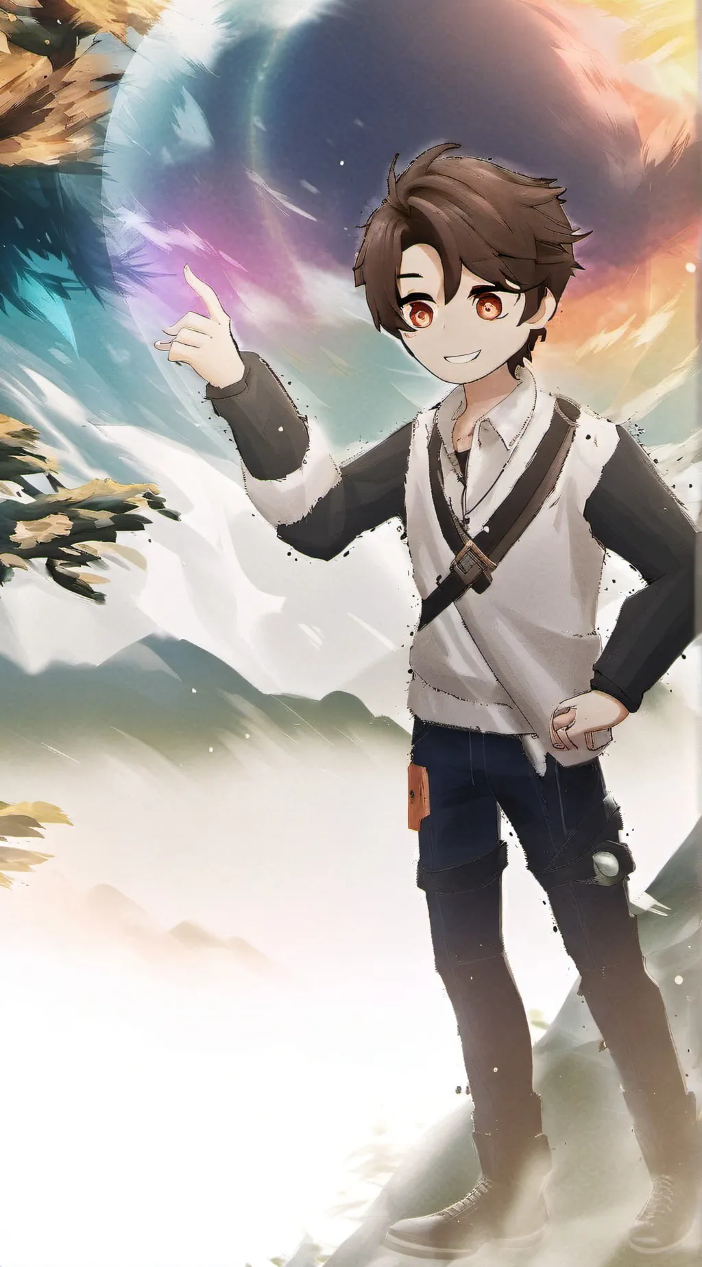 ai character: Glitch background